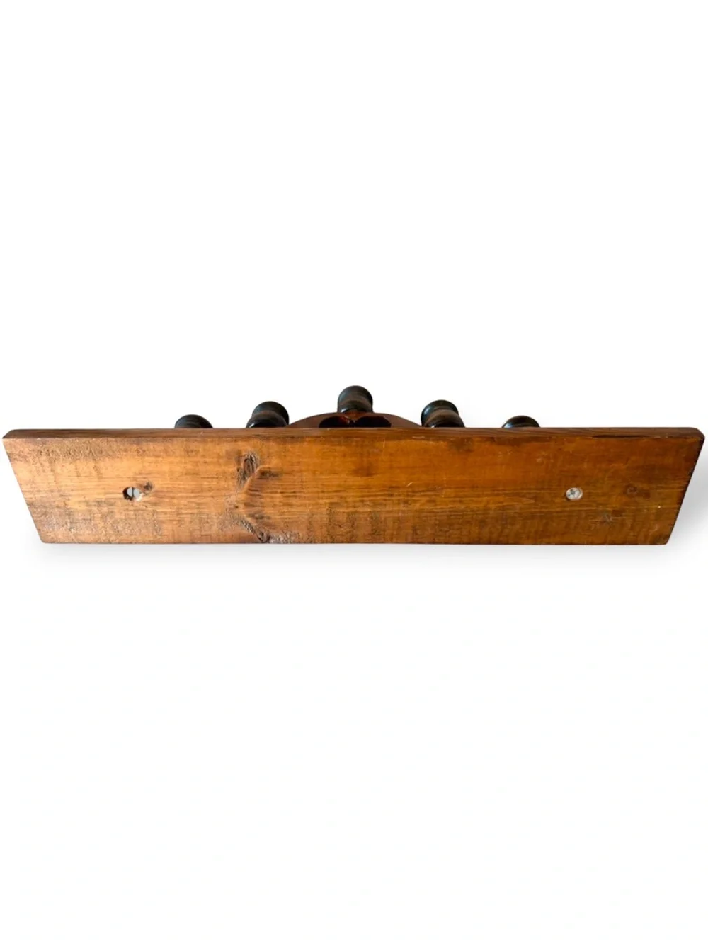 Vintage Wooden Heart Cutout Taper Tabletop Candle Holder Cottagecore Candelabra